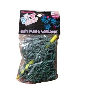 J1 Lot of 9 Expressions D.i.y 600 Piece Green Bracelet Rubber-band Kit